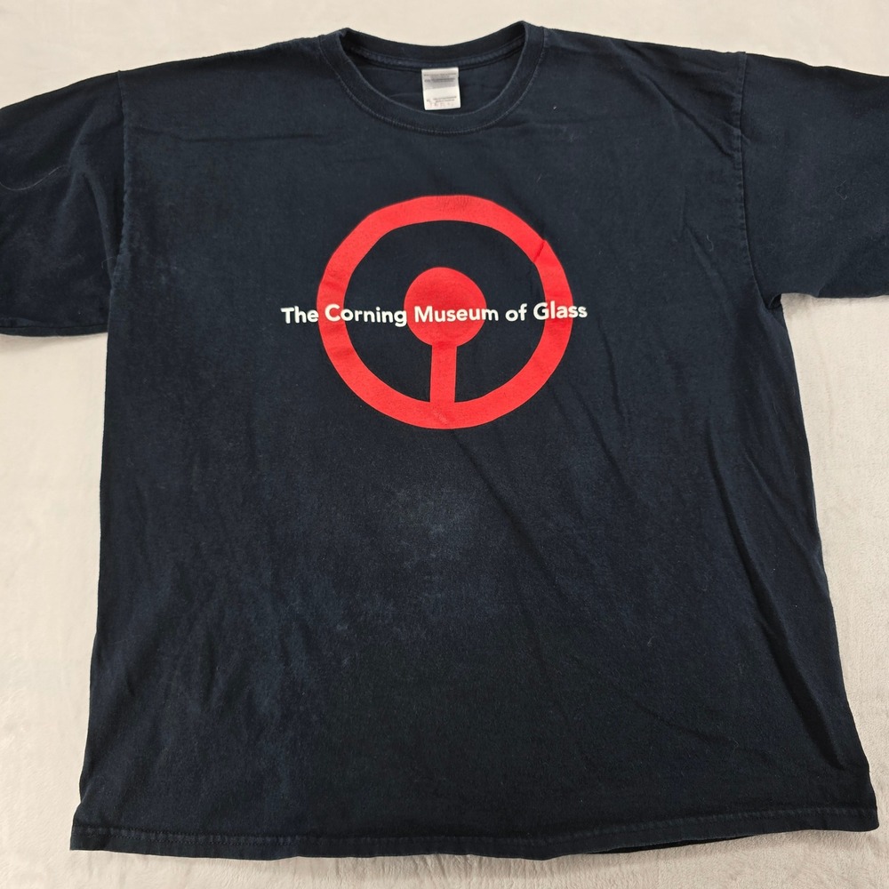 Gildan T-Shirt Mens XL Shirt Black The Corning Museum of Glass Graphic Tee